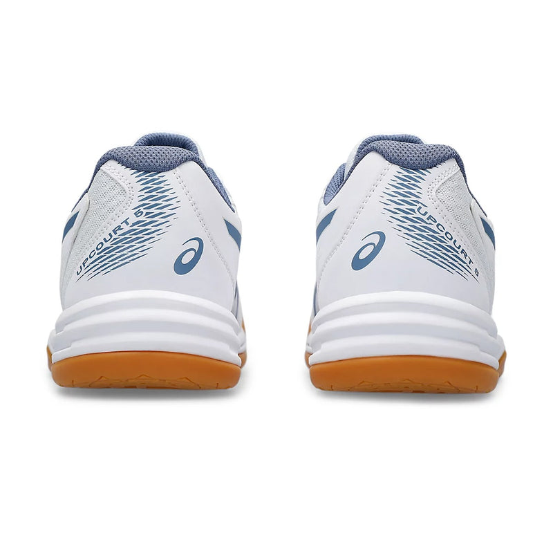 Asics Upcourt 5 Badminton Shoes (White/Denim Blue) 5