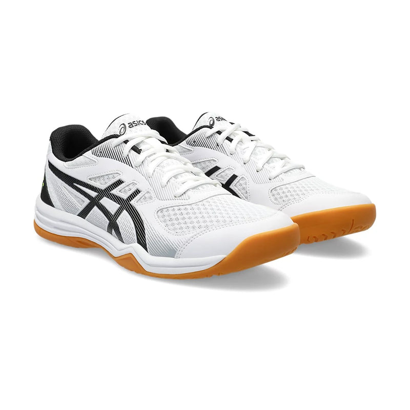 Asics Upcourt 5 Badminton Shoes (White/Safety Yellow) 3