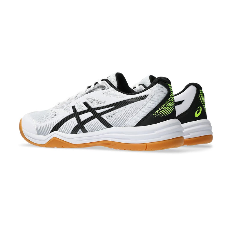 Asics Upcourt 5 Badminton Shoes (White/Safety Yellow) 4