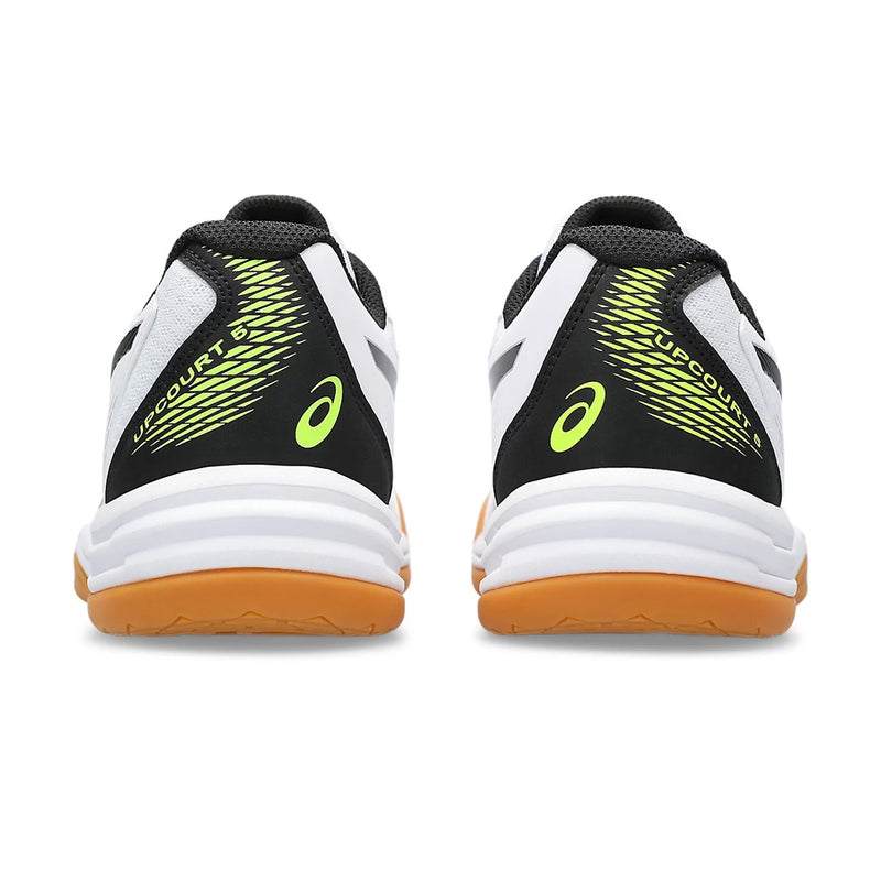 Asics Upcourt 5 Badminton Shoes (White/Safety Yellow) 5