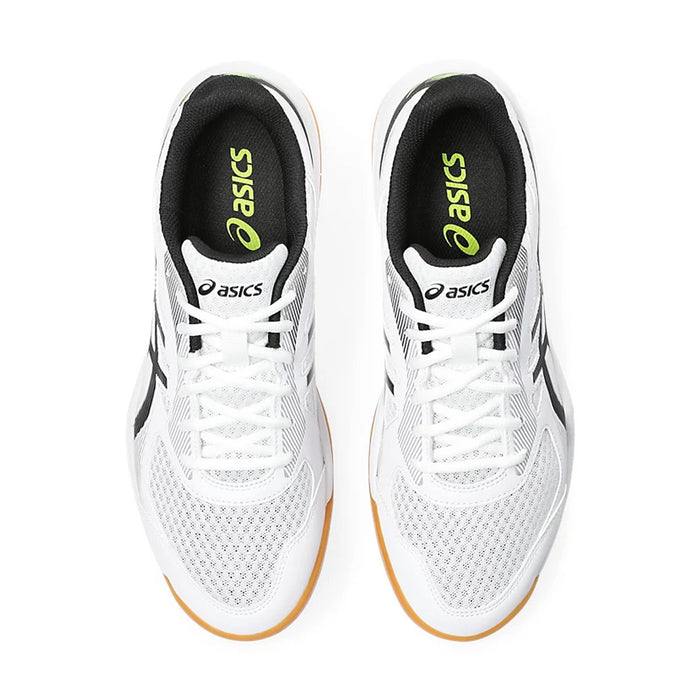 Asics Upcourt 5 Badminton Shoes (White/Safety Yellow) 6