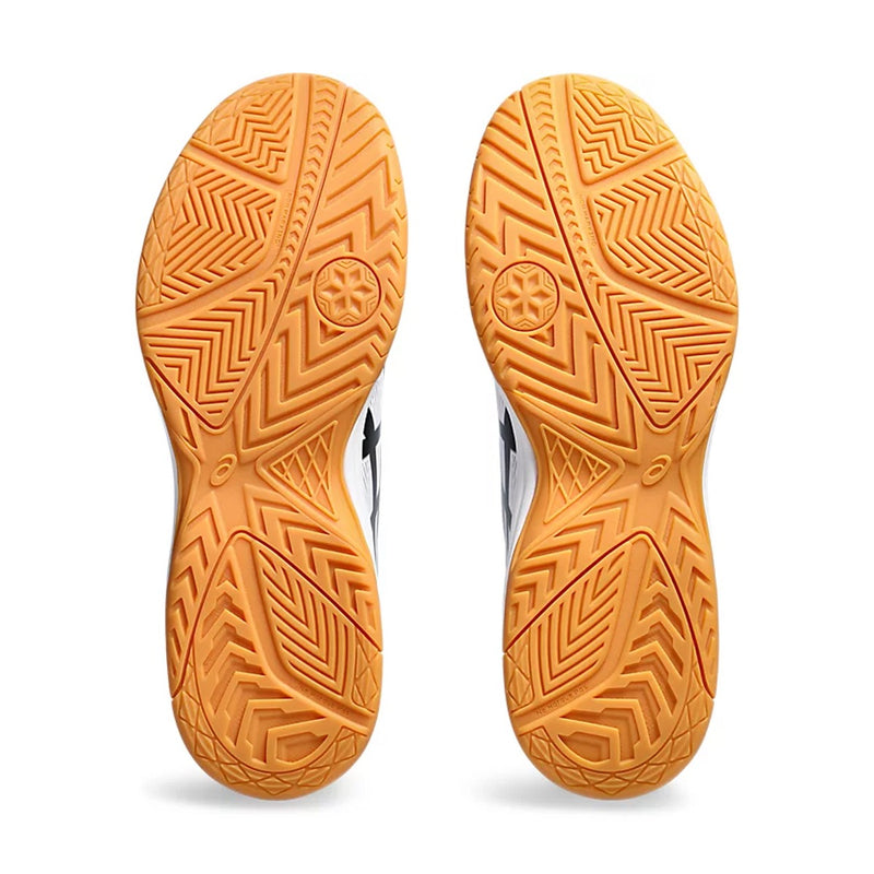 Asics Upcourt 5 Badminton Shoes (White/Safety Yellow) 7