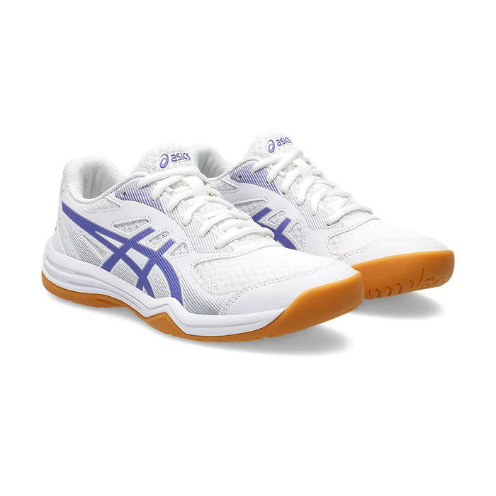 Asics Upcourt 5 Badminton Shoes (White/Violet) 3