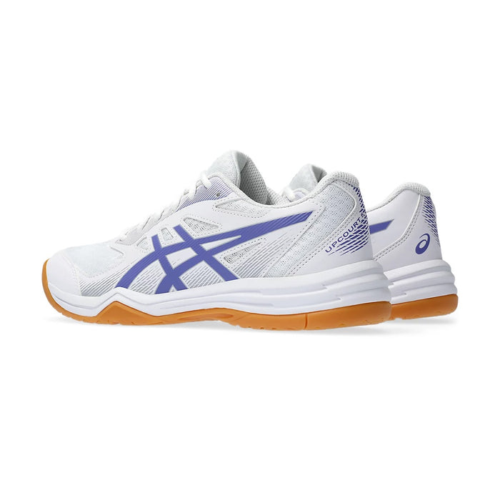 Asics Upcourt 5 Badminton Shoes (White/Violet) 4