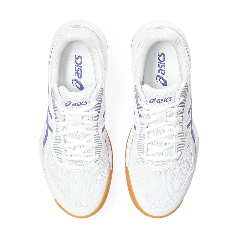 Asics Upcourt 5 Badminton Shoes (White/Violet) 6