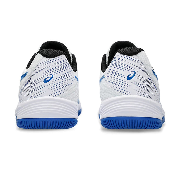 Asics Gel Game 9 Court Shoes (White/Tuna Blue) 5