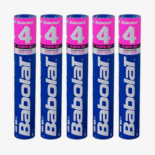 Babolat 4 Badminton Feather Shuttlecock Speed 77 (Pack Of 5)