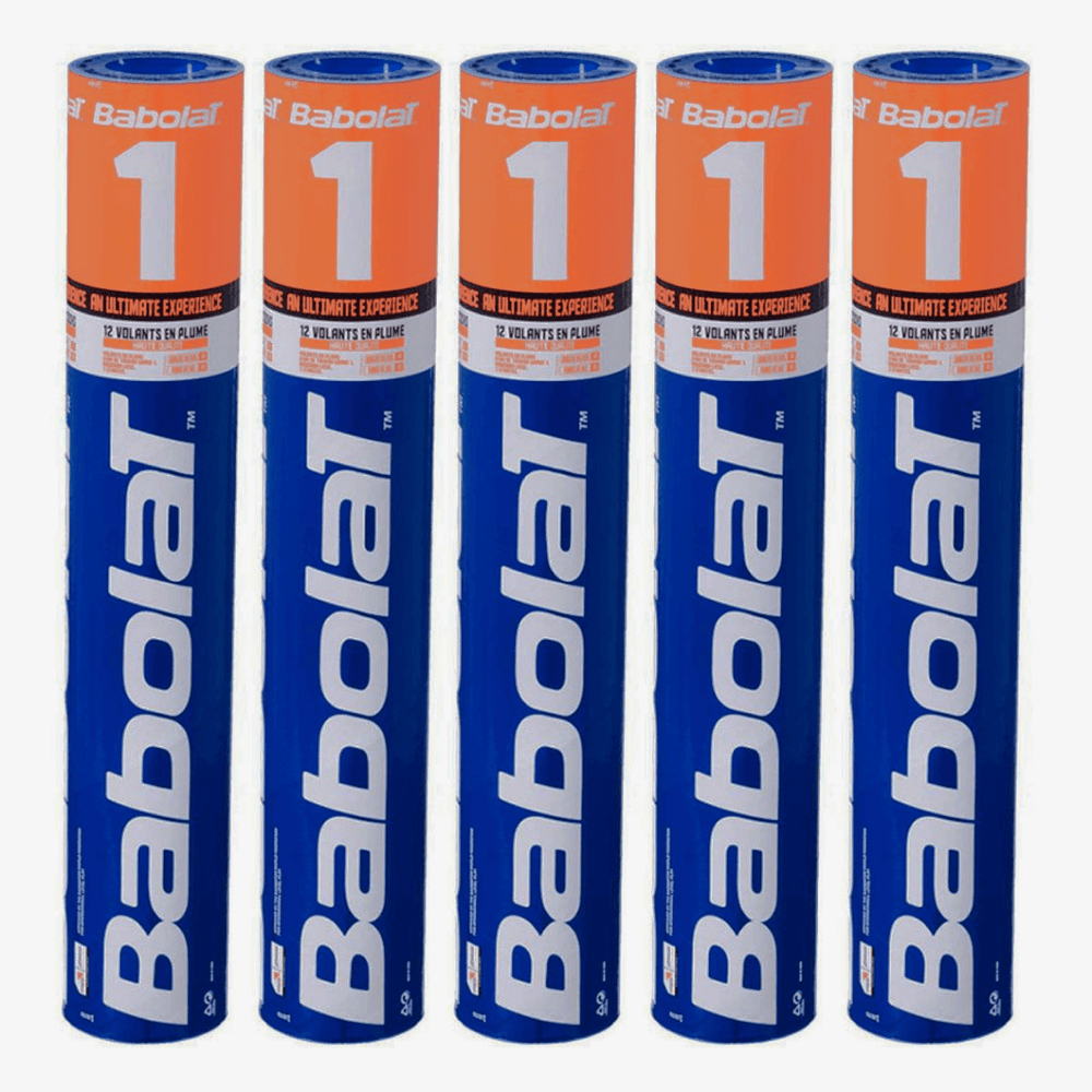 Babolat 1 Badminton Feather Shuttlecock Speed 76 (Pack of 5)