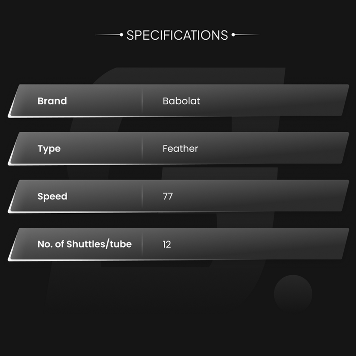 Babolat 1 Badminton Feather Shuttlecock Speed 77 (Pack of 10) 3