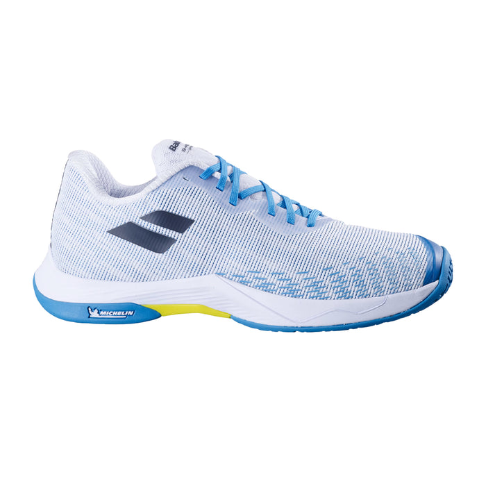 Babolat Shadow Spirit 2 Badminton Shoes (White/Algier Blue) 2