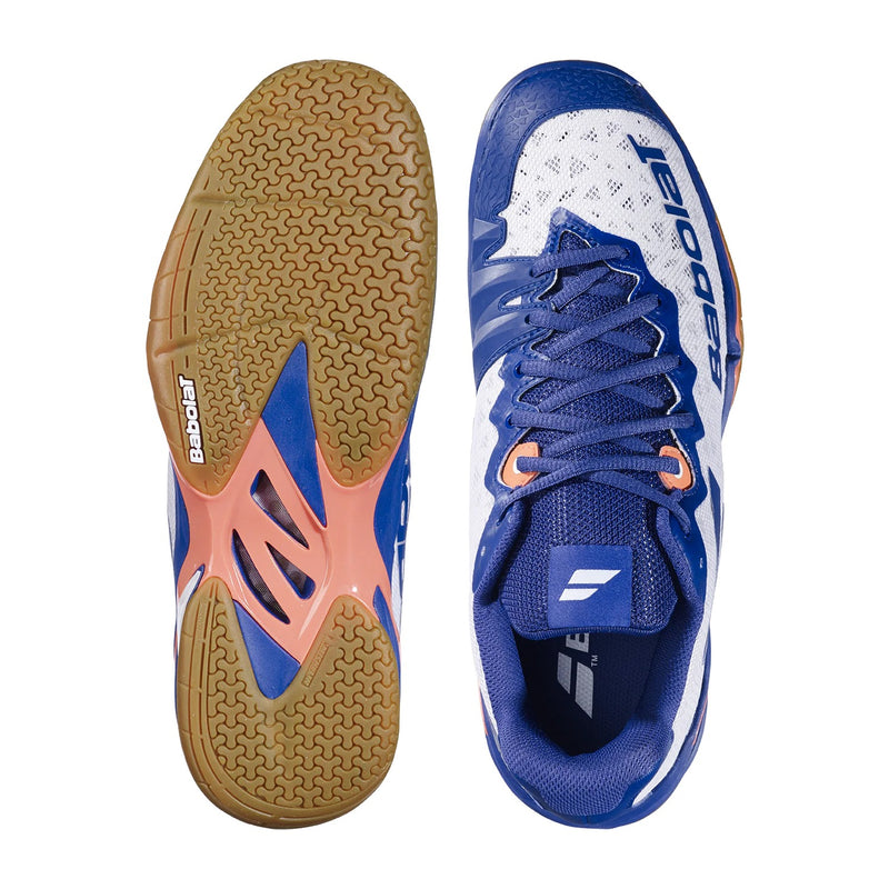 Babolat Shadow Tour 4 Badminton Shoes (White/Blue Navy) 4