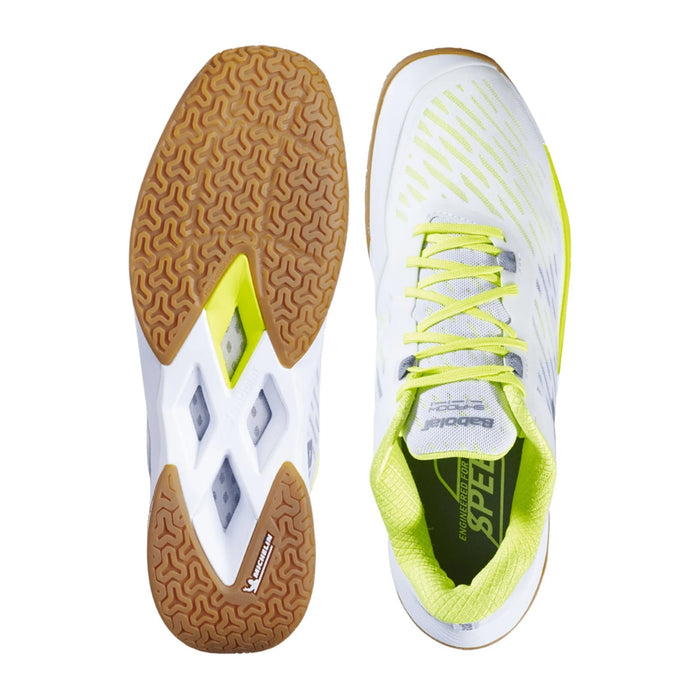 Babolat Shadow Tour 5 Badminton Shoes (White/Lime) 4