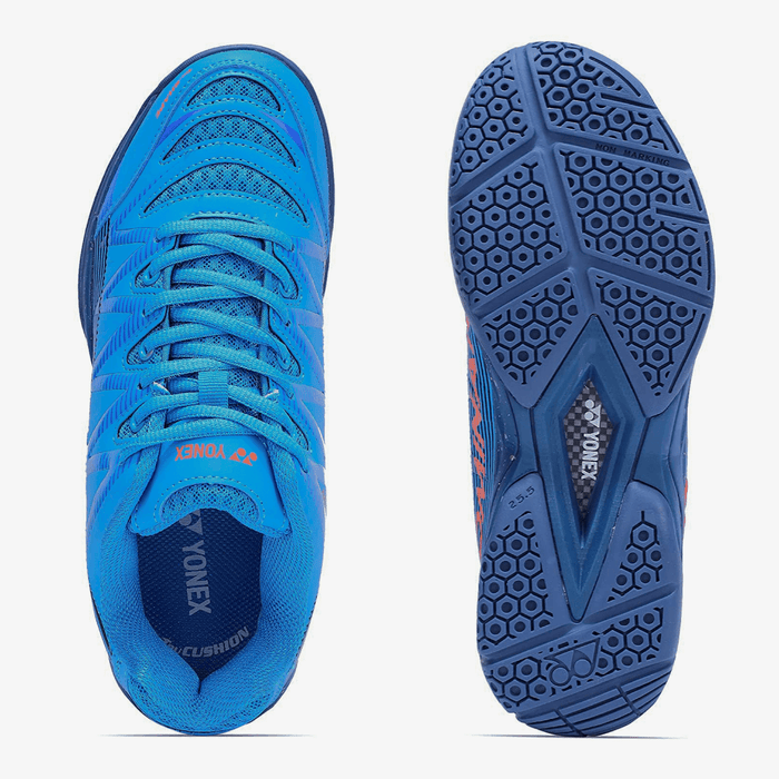YONEX Dominant Badminton Shoes (Digital Aqua/ Dark Indigo/ Bright Coral) 6