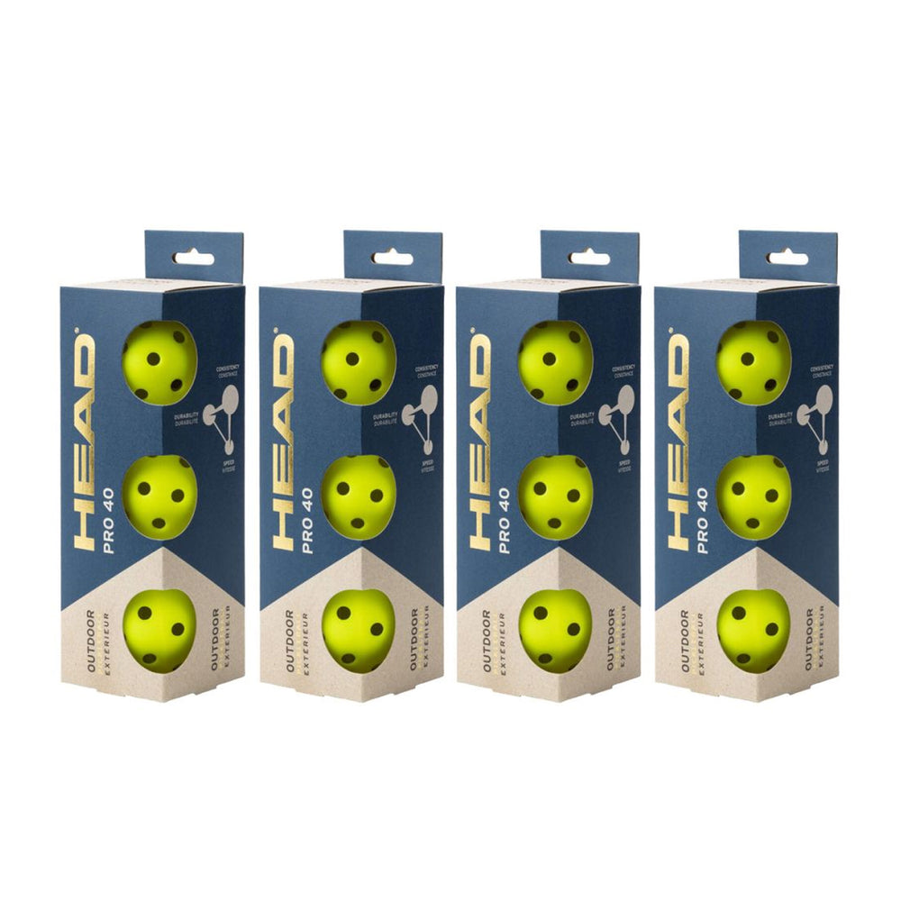 HEAD 3B Pro 40 Outdoor Pickleball (Pack of 12)