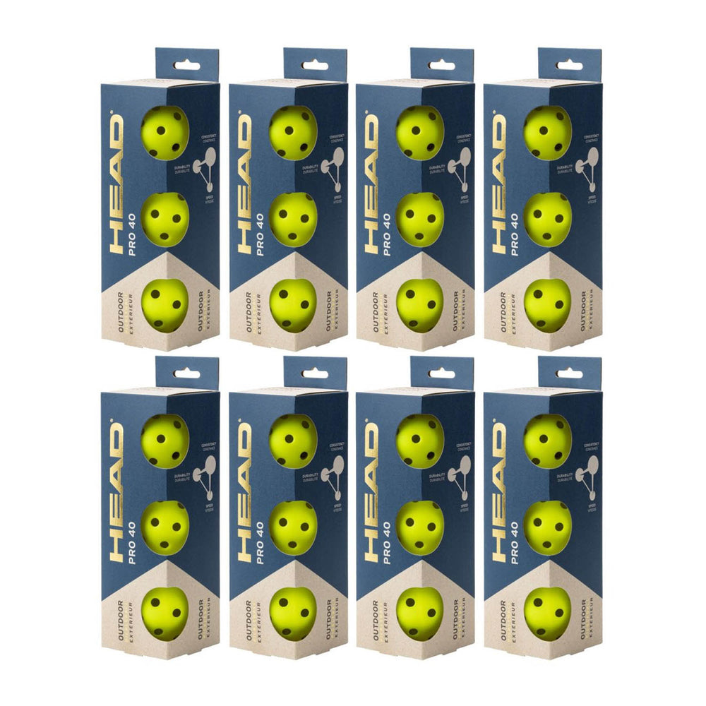 HEAD 3B Pro 40 Outdoor Pickleball (Pack of 24)