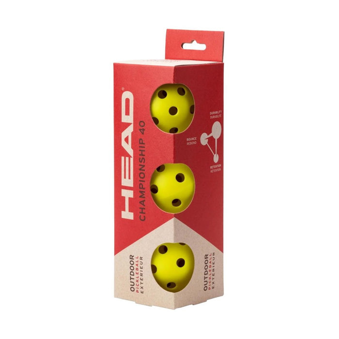 HEAD Championship 40 Outdoor Pickleball (Pack of 3) 1
