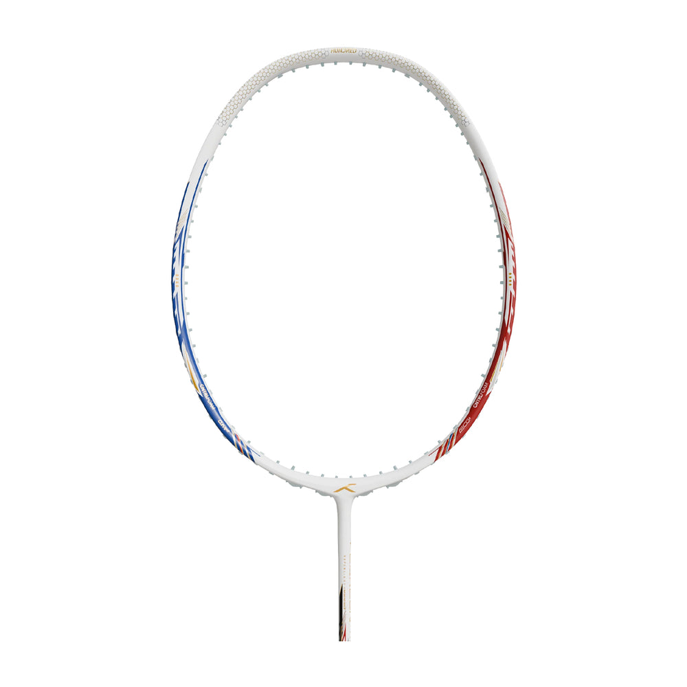 Hundred Flareon Typhoon Badminton Racket - 5U (White/Red/Blue)