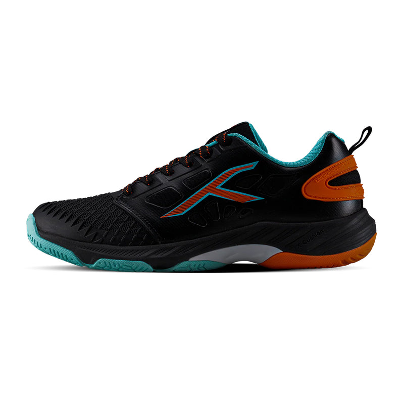 Hundred Hyper Court Badminton Shoes (Black/Orange/Blue) 1