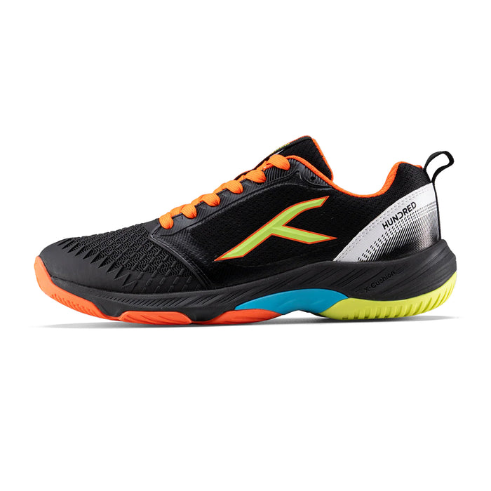 Hundred Hyper Spike Badminton Shoes (Black/Orange/Lime/Blue) 1