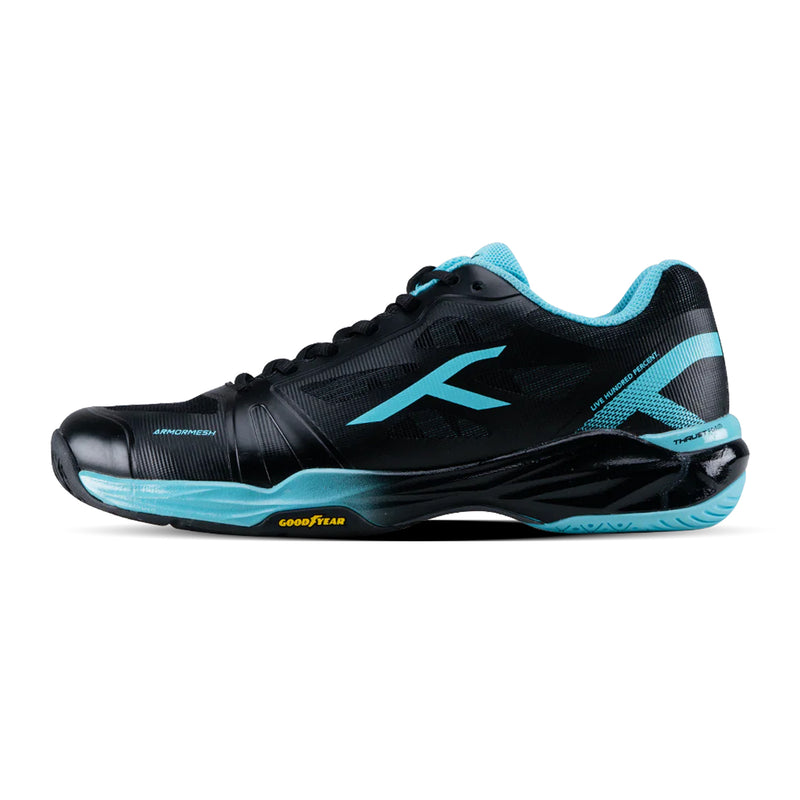 Hundred Phenom Badminton Shoes (Black/Aqua Blue) 1