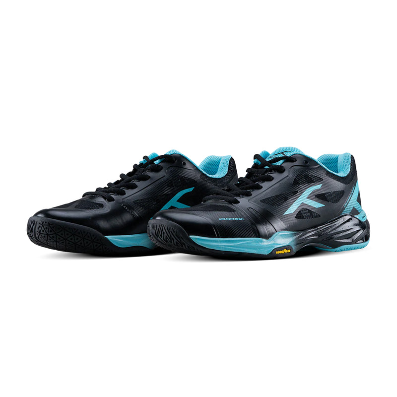 Hundred Phenom Badminton Shoes (Black/Aqua Blue) 3