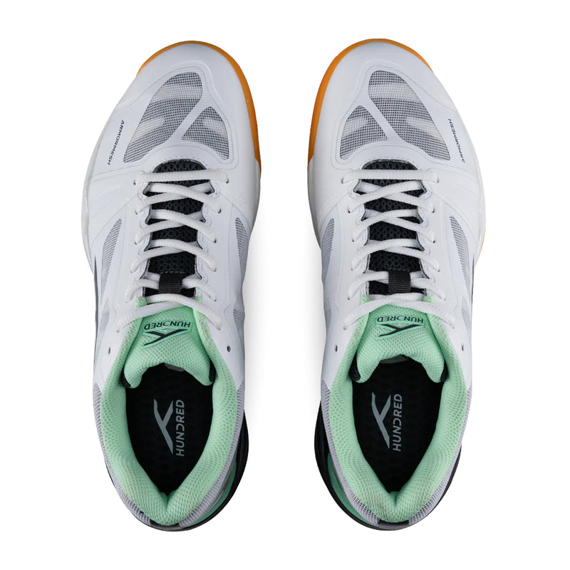 Hundred Phenom Badminton Shoes (White/Grey/Green) 5