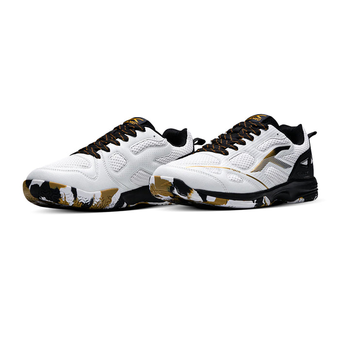 Hundred Raze Pro Badminton Shoes (White/Gold) 3