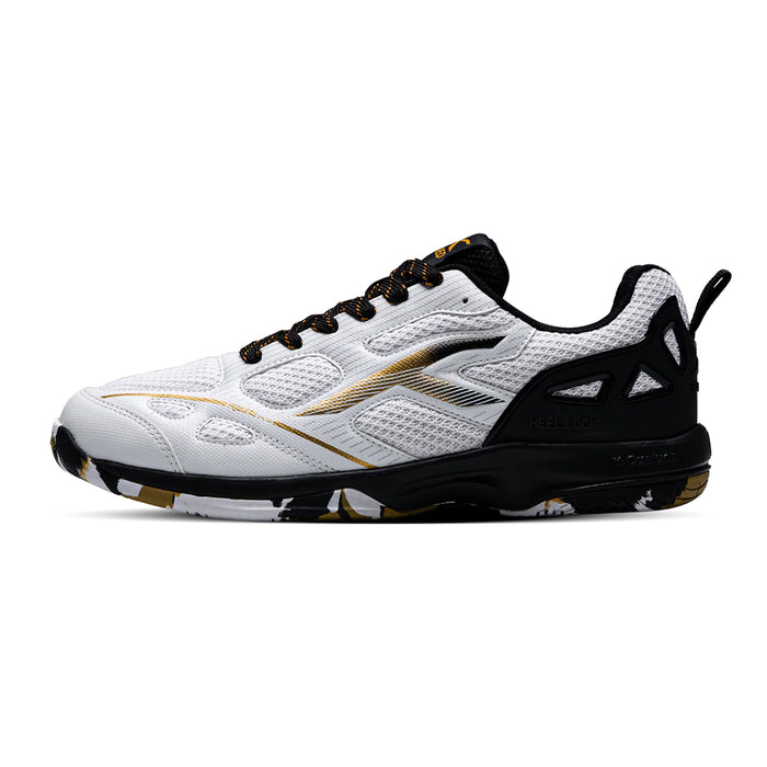 Hundred Raze Pro Badminton Shoes (White/Gold) 1