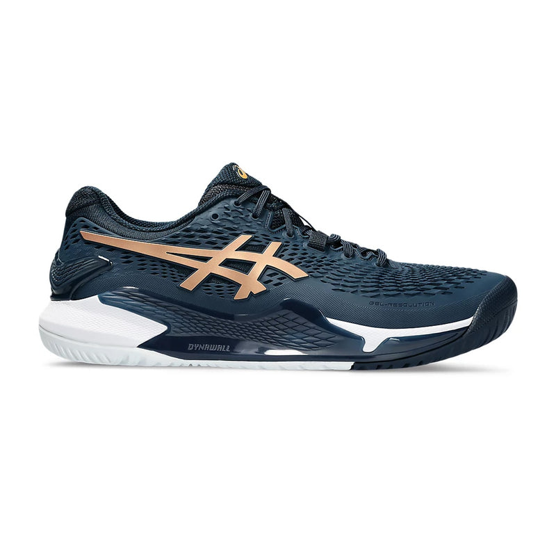 Asics Gel Resolution 9 Tennis Shoes (French Blue/Pure Gold) 1