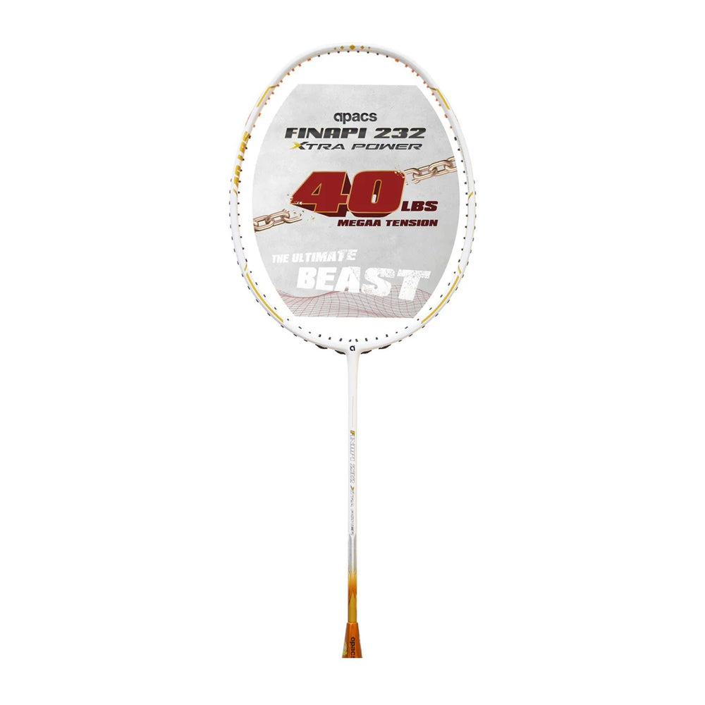 Apacs Finapi 232 XTRA Power Badminton Racket (White/Gold)