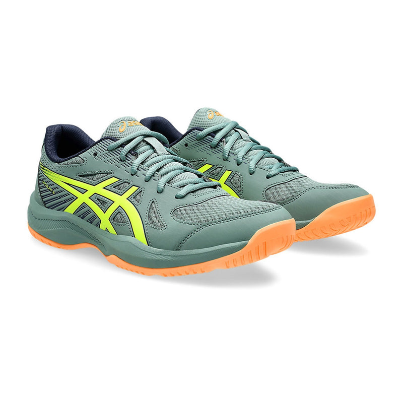 Asics Upcourt 6 Badminton Shoes (Celadon/Safety Yellow) 3