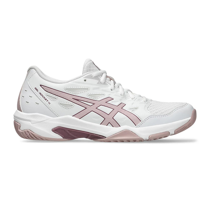 Asics Gel Rocket 11 Badminton Shoes (White/Watershed Rose) 1