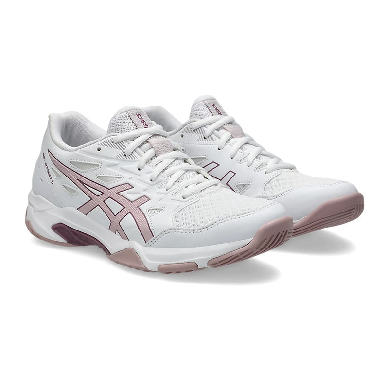 Asics Gel Rocket 11 Badminton Shoes (White/Watershed Rose) 3