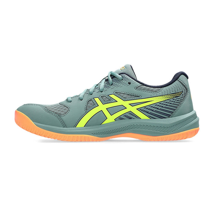 Asics Upcourt 6 Badminton Shoes (Celadon/Safety Yellow) 2