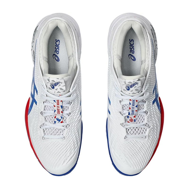 Asics Court FF3 Novak Paris Tennis Shoes (White/Asics Blue) 6