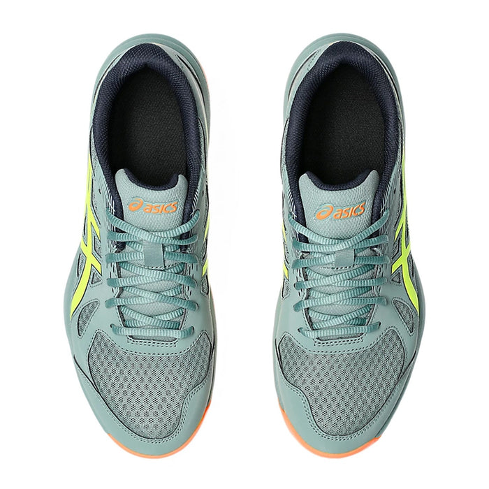 Asics Upcourt 6 Badminton Shoes (Celadon/Safety Yellow) 6
