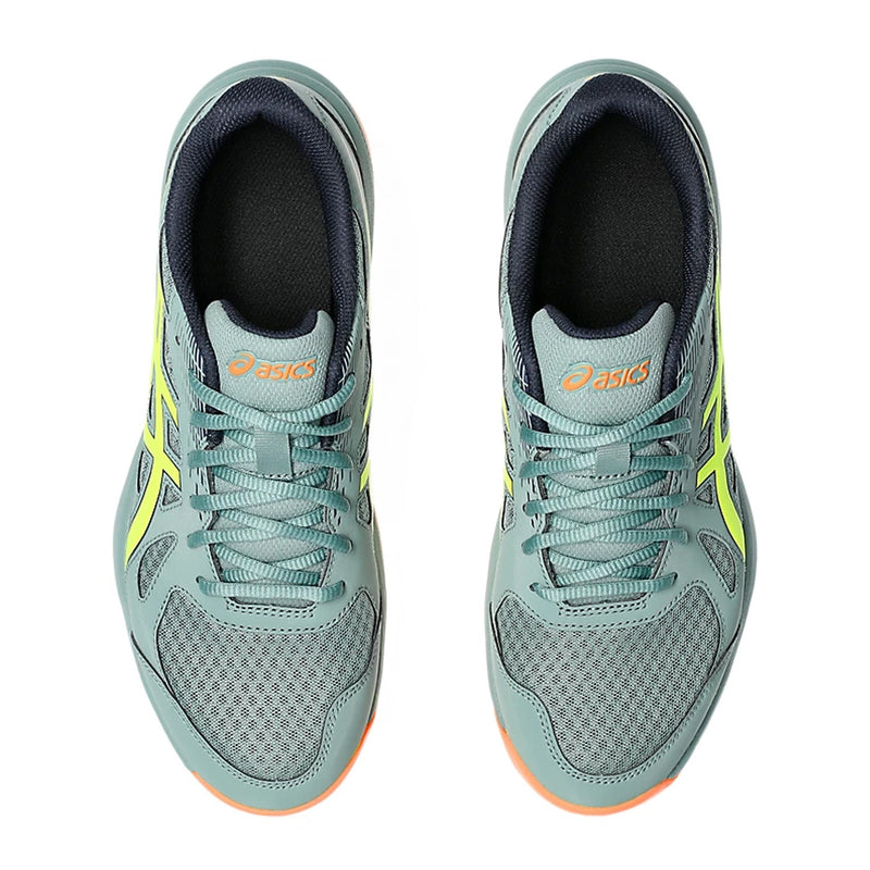 Asics Upcourt 6 Badminton Shoes (Celadon/Safety Yellow) 6