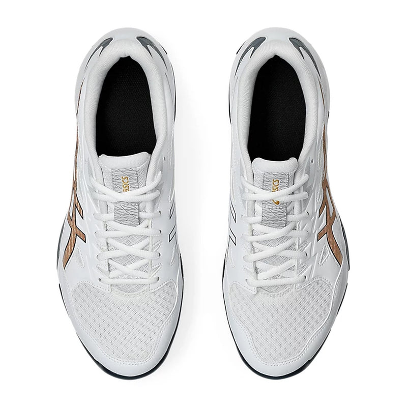 Asics Gel Rocket 11 Badminton Shoes (White/Pure Gold) 6