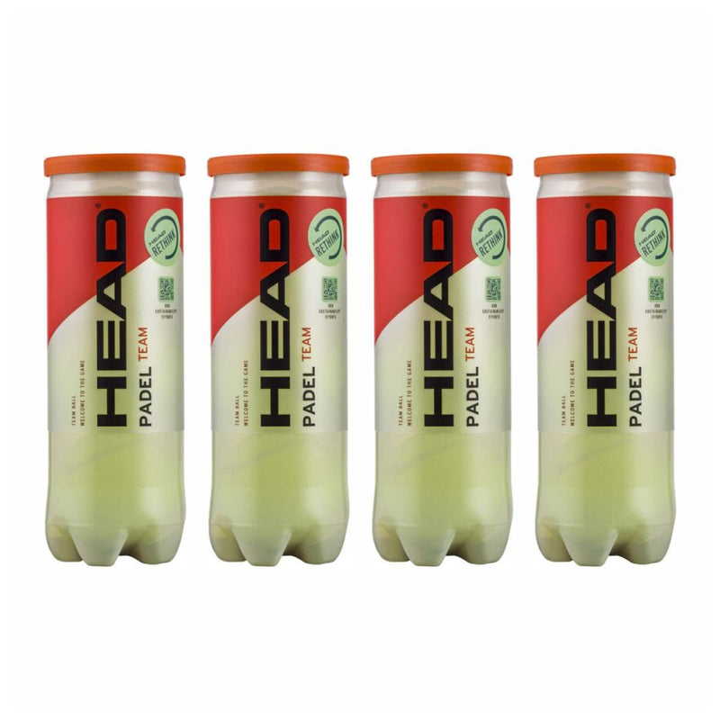 HEAD Padel Team Balls (12 Balls) - 4 Can 1