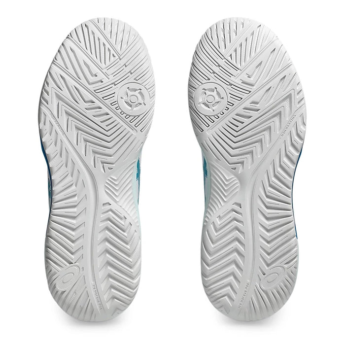 Asics Gel Dedicate 8 Tennis Shoes (White/Teal Blue) 7