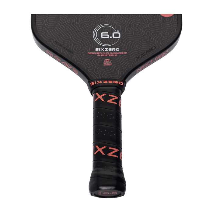 Six Zero Coral Pickleball Paddle 16mm (Black) - Elongated 3