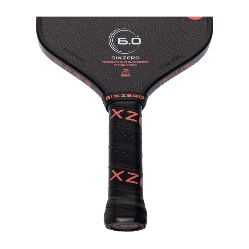 Six Zero Coral Pickleball Paddle 16mm (Black) - Elongated 3