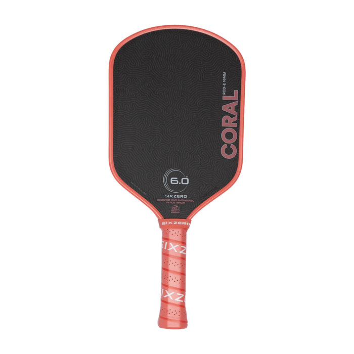 Six Zero Coral Pickleball Paddle 16mm (Coral Pink) - Elongated 1