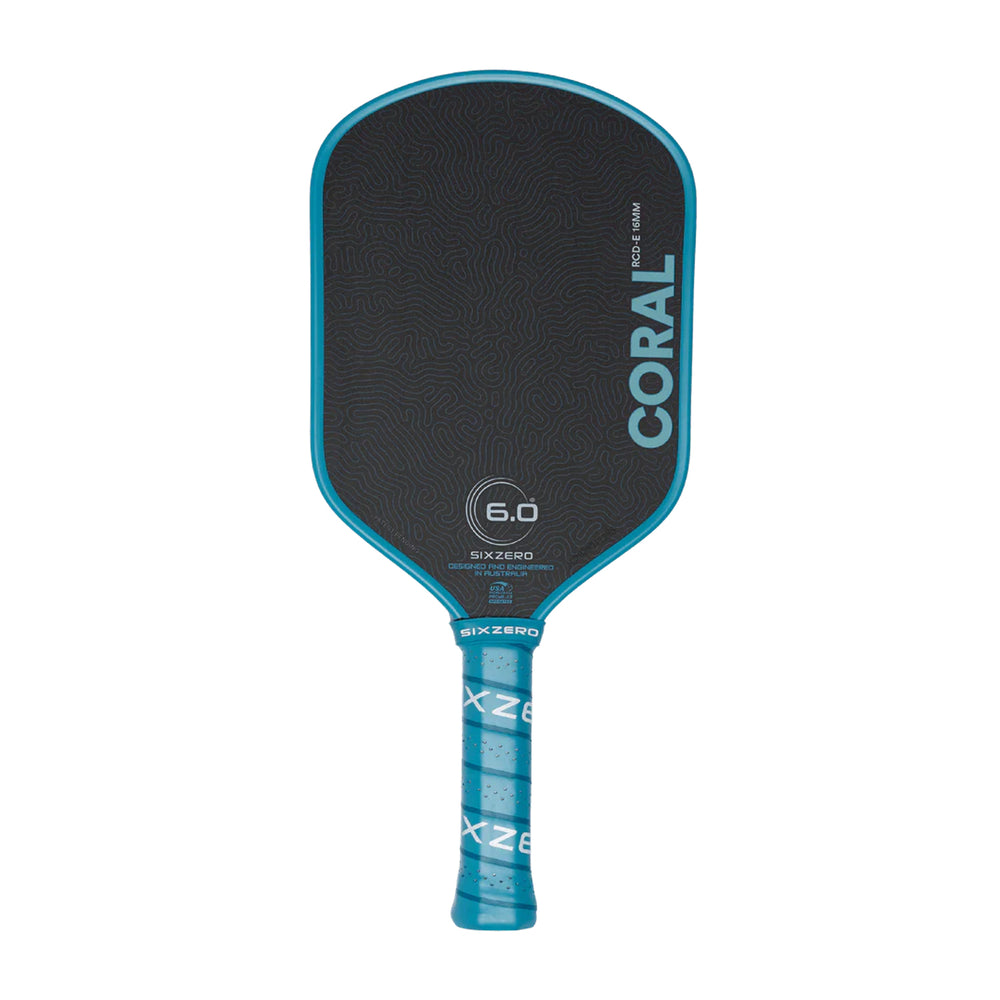 Six Zero Coral Pickleball Paddle 16mm (Ocean Blue) - Hybrid