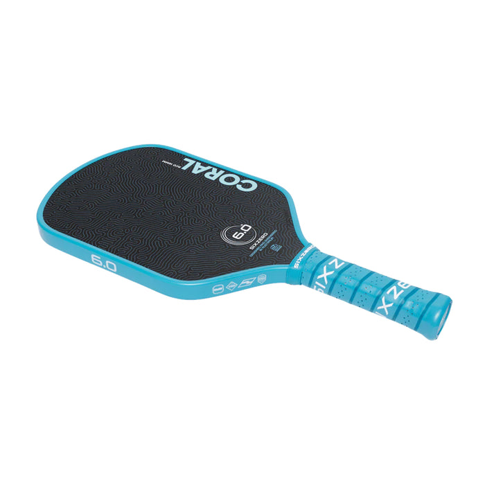 Six Zero Coral Pickleball Paddle 16mm (Ocean Blue) - Elongated 2