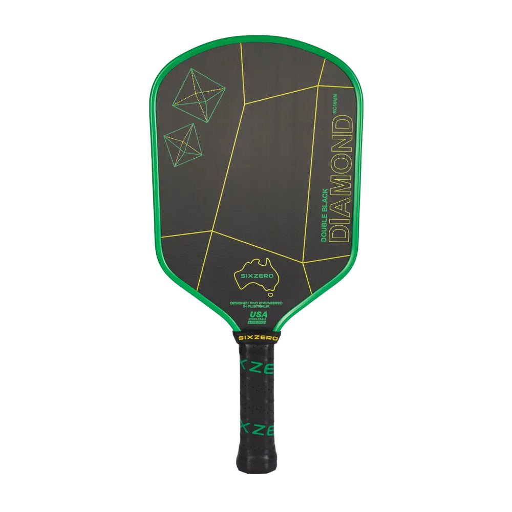 Six Zero Double Black Diamond Pickleball Paddle (Australia Gold/Green) - 16mm