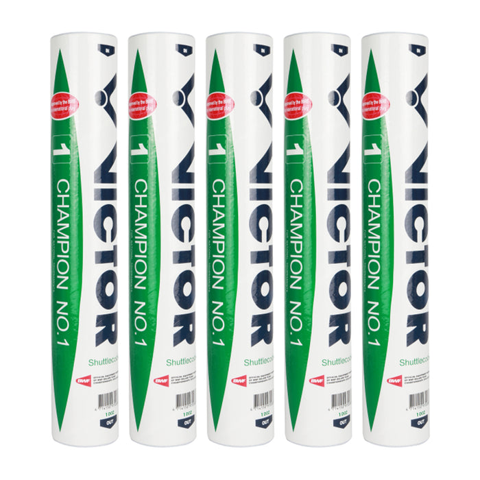 Victor Champion 1 Badminton Feather Shuttlecock (Speed 77) - Pack of 5 1