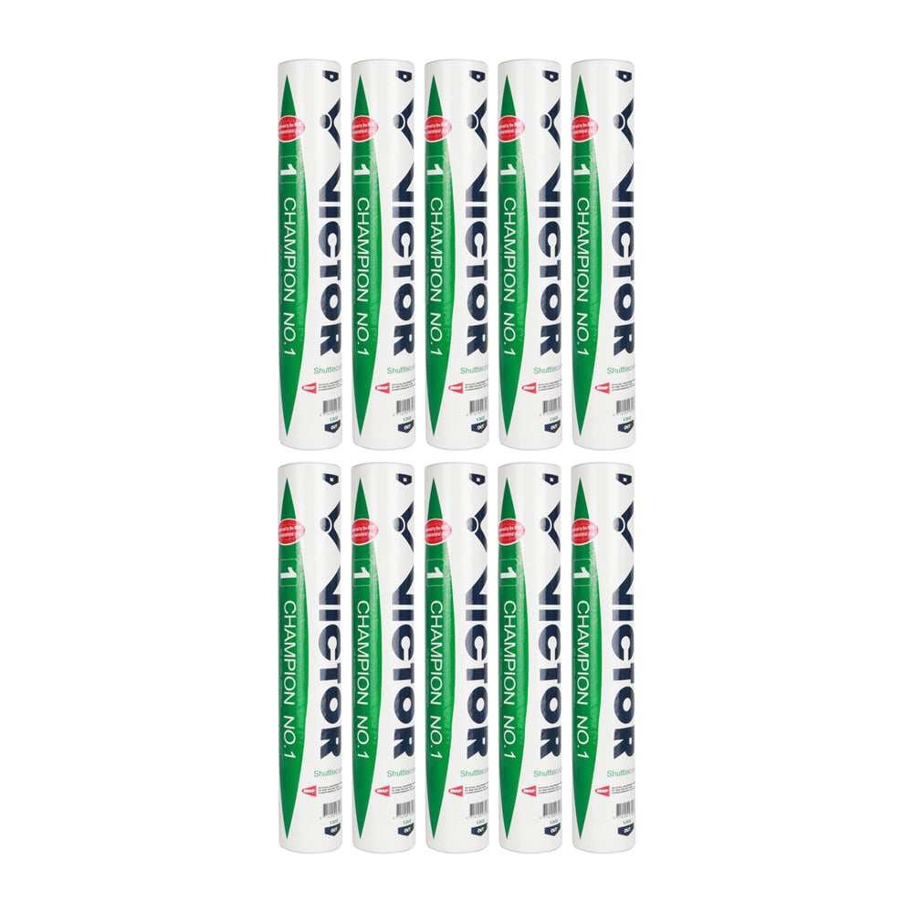Victor Champion 1 Badminton Feather Shuttlecock (Speed 76) - Pack of 10