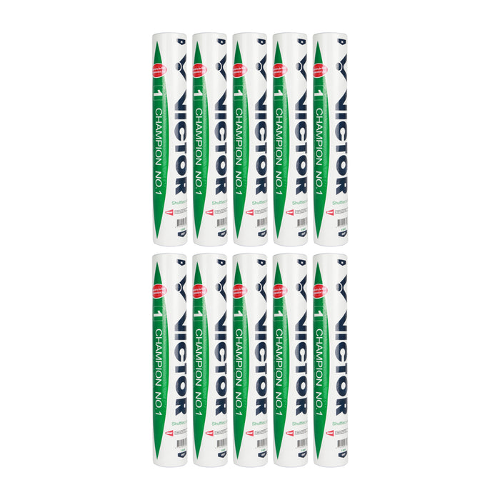 Victor Champion 1 Badminton Feather Shuttlecock (Speed 76) - Pack of 10 1