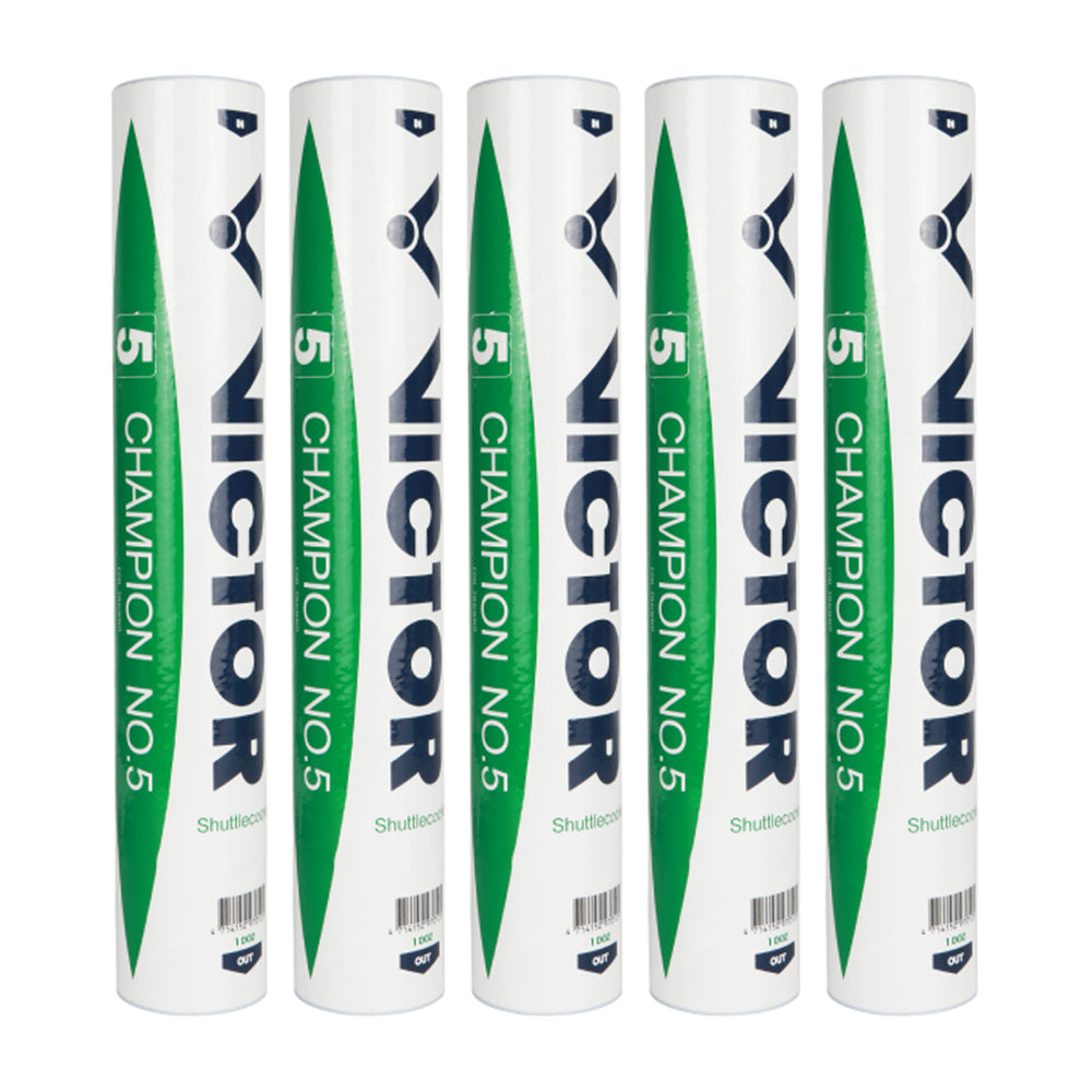 Victor Champion 5 Badminton Feather Shuttlecock (Speed 76) - Pack of 5